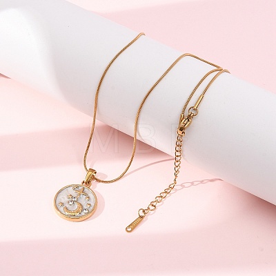 304 Stainless Steel Crystal Rhinestone Pendant Necklaces for Women NJEW-F378-01G-01-1