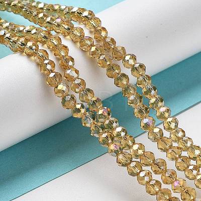 Electroplate Transparent Glass Beads Strands EGLA-A034-T4mm-H18-1