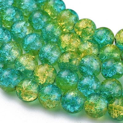 Crackle Glass Beads Strands X-CCG-Q002-8mm-07-1