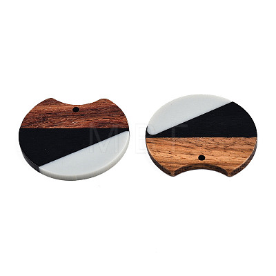 Tri-color Resin & Walnut Wood Pendants X-RESI-S358-77A-1