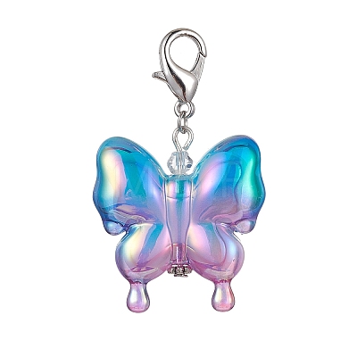 4Pcs Acrylic Butterfly Pendant Decorations HJEW-JM01594-1