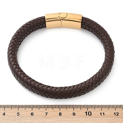 Braided Microfiber Leather Cord Bracelets for Women Men BJEW-D304-05G-01-1