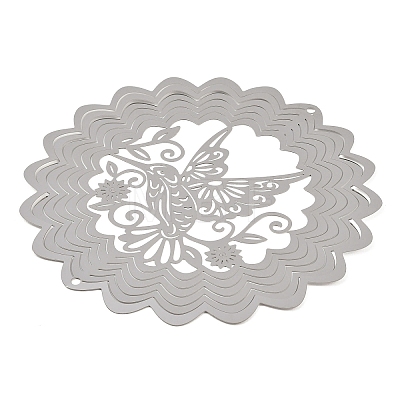 201 Stainless Steel 3D Rotating Hanging Wind Spinner STAS-B122-01P-07-1