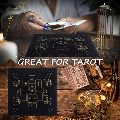 Square Velvet Tarot Tablecloth for Divination AJEW-WH0470-82D-1