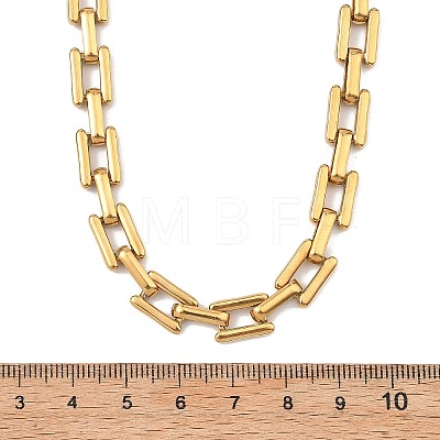 8MM 304 Stainless Steel Rectangle Link Chain Necklaces for Men Women NJEW-JN06084-1