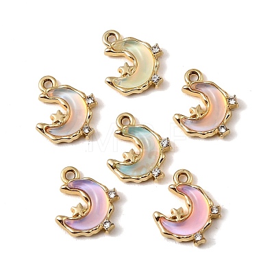 UV Plating Alloy Glass Pendants FIND-K032-40G-1