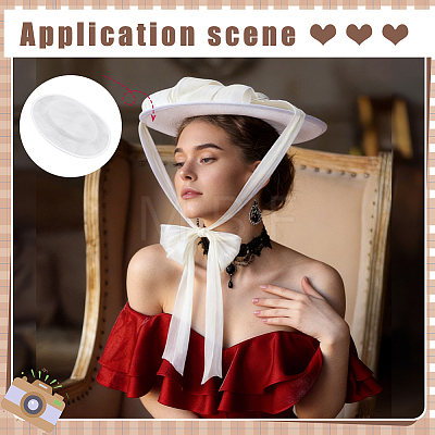 Cotton Imitation Flat Round Fascinator Hat Base for Millinery FIND-WH0173-460A-1