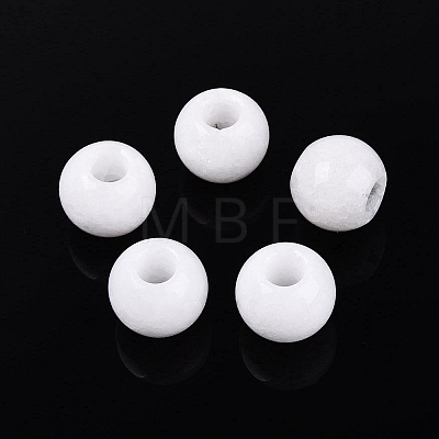 Natural White Jade European Beads G-Q607-01A-19-1