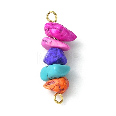 12Pcs 12 Styles Natural & Synthetic Mixed Gemstone Chip Links Connector Charms PALLOY-JF02498-01-1