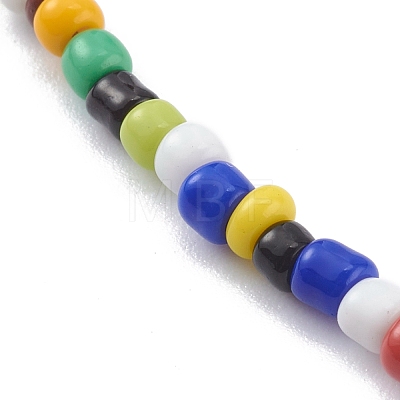 Rainbow Round Opaque Colours Glass Seed Beaded Necklaces NJEW-JN03362-02-1