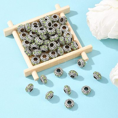 Alloy Rhinestone European Beads MPDL-R036-01F-1
