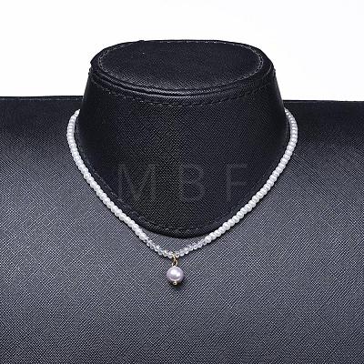 Glass Pearl Beads Pendants Necklaces NJEW-JN02564-1