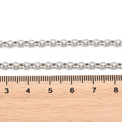 4MM 304 Stainless Steel Rolo Chain Necklaces for Men Women NJEW-H093-07A-P-1