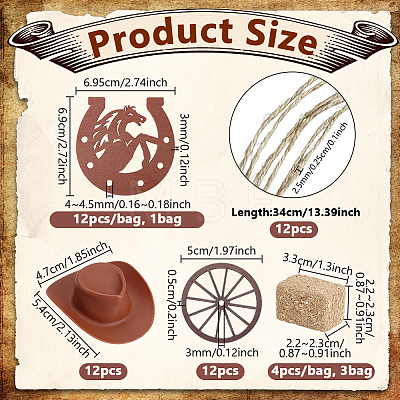 1 Bag Plywood Horseshoe Decorations AJEW-UN0005-57-1