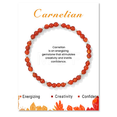 Natural Carnelian Bead Stretch Bracelets for Women LG9619-11-1