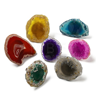 Dyed & Heatsd Natural Agate Slice USB Night Light Decoration G-Q170-01-1