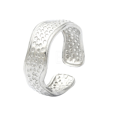 304 Stainless Steel Cuff Rings for Women RJEW-M019-09P-1