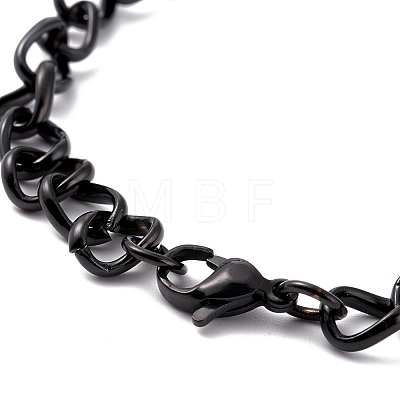 Vacuum Plating Fashionable 304 Stainless Steel Side Twisted Chain Bracelets STAS-A028-B073EB-1