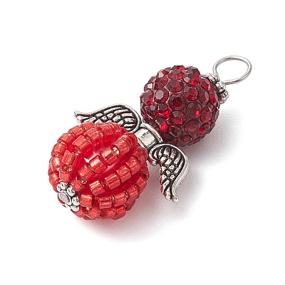 Alloy with Glass Seed Beads Pendants PALLOY-MZ00276-04-1