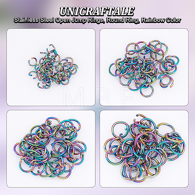 Unicraftale 160Pcs 4 Style 304 Stainless Steel Open Jump Rings STAS-UN0044-89-1