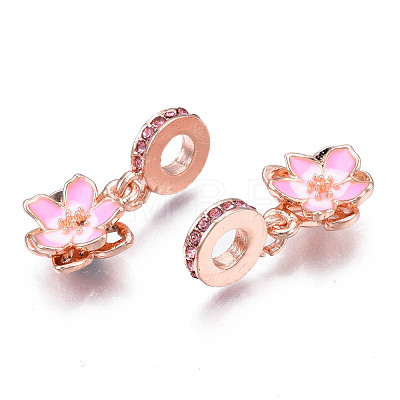Rack Plating Alloy Enamel European Dangle Charms MPDL-N039-067-1