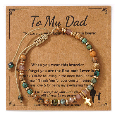 Father's Day Brass Cross Charm Bracelets KZ7256-8-1