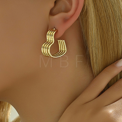 Brass Heart Stud Earrings XG2436-1