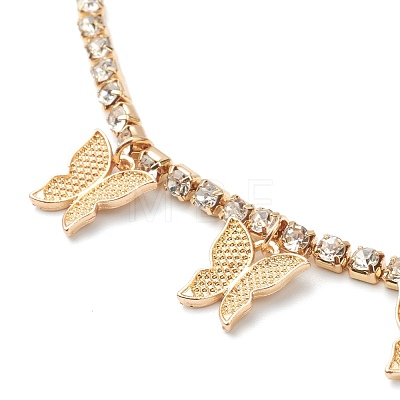 Alloy Rhinestone Cup Chain Necklaces NJEW-H217-01LG-1