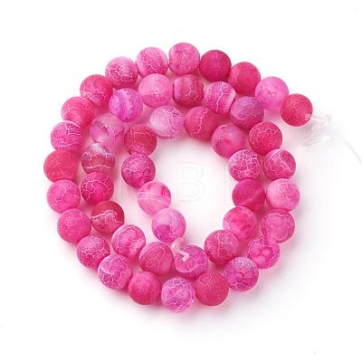 Natural Fire Crackle Agate Bead Strands G-S216-10mm-06-1