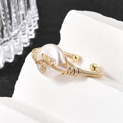 Brass Cuff Open Rings RJEW-D344-03G-1