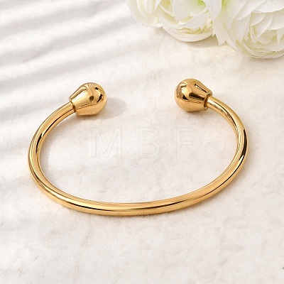 304 Stainless Steel Cuff Bangles BJEW-P387-02G-1