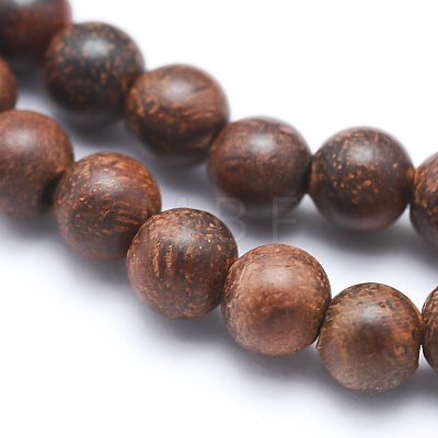 Natural Rosewood Beads Strands WOOD-P011-06-6mm-1