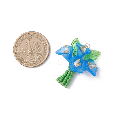 Glass Seed Beaded Pendants PALLOY-MZ01155-1