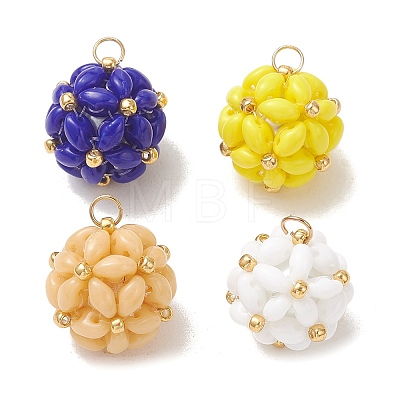 Glass Seed Beaded Pendants PALLOY-MZ01352-1