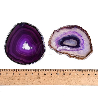 Dyed & Heated Natural Agate Slice Big Pendants GG-CBAAF67-02D-1
