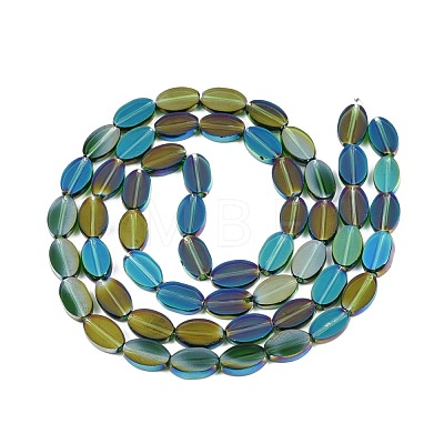 Painted Transparent Glass Beads Strands GLAA-E033-06C-07-1