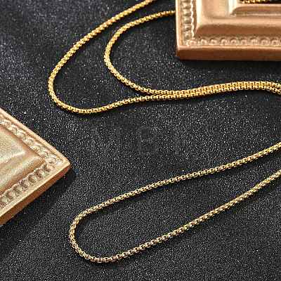 2mm Rack Plating Brass Box Chain Necklaces for Women Men MAK-L044-60G-1