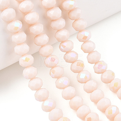 Electroplate Opaque Solid Color Glass Beads Strands EGLA-A034-P1mm-L20-1