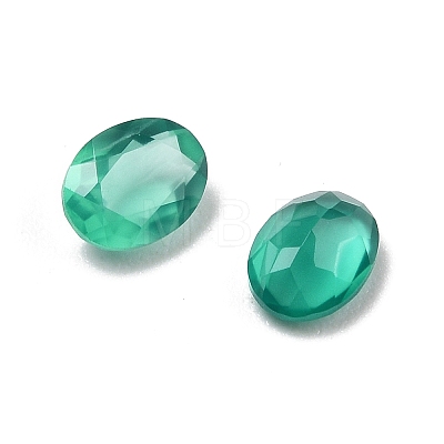 Faceted Natural Green Onyx Agate(Dyed & Heated) Cabochons G-I295-05C-16B-04-1