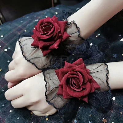 Lace Wrist Sleeves; Dark Series Lolita Hand Cuff PW-WGC86E6-01-1