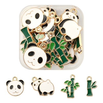 20Pcs 4 Style Alloy Enamel Pendants ENAM-YW0001-88-1