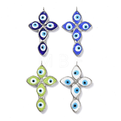 Handmade Evil Eye Lampwork Pendants LAMP-C009-04-1