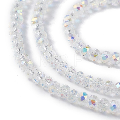 Transparent Electroplate Glass Beads Strands EGLA-F156-AB06-1