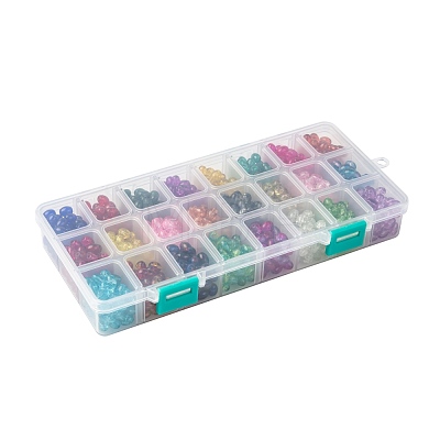 24 Colors Transparent Crackle Glass Beads CCG-JP0001-01C-1