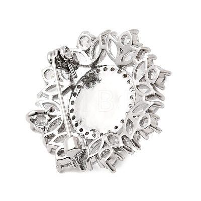 Brass Micro Pave Clear Cubic Zirconia Brooches AJEW-H158-01P-1