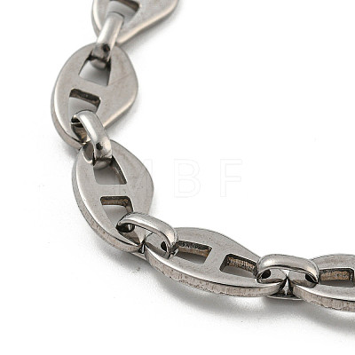 304 Stainless Steel Leaf Link Chains Bracelets for Men & Women BJEW-D042-15P-1