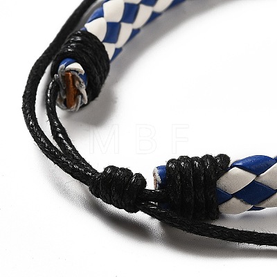 PU Imitation Leather Braided Cord Bracelets for Women BJEW-M290-01G-1