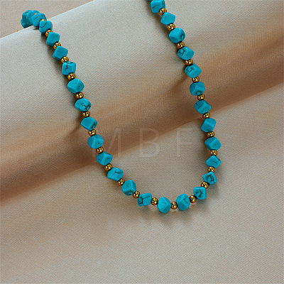 Resin Diagonal Cube Beaded Necklaces for Women WG284A3-01-1