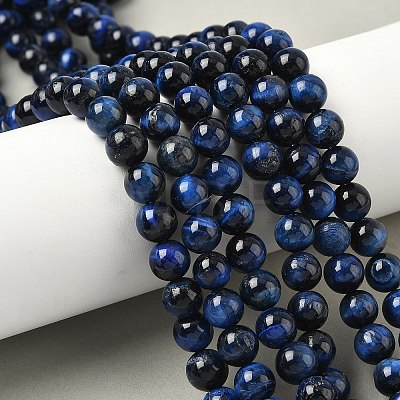 Grade B Natural Tiger Eye Beads Strands G-F591-18-8mm-01-1