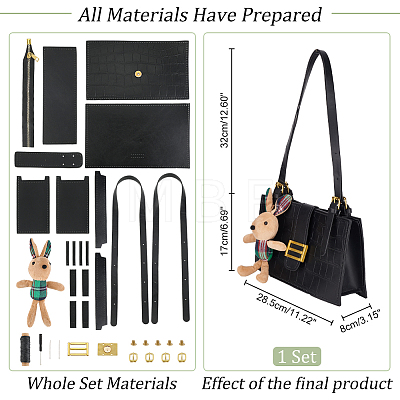 Rabbit DIY Imitation Leather Crossbody Bag Kits DIY-WH0410-01A-1